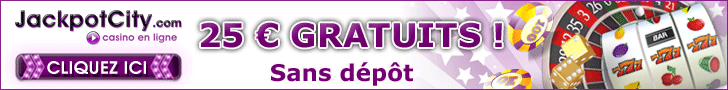 Jackpot City Casino enligne presentent: 25&euro; Gratuits
