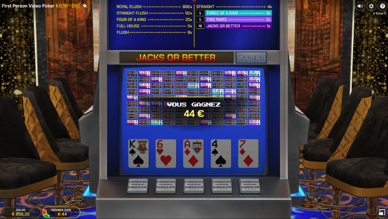 Video Poker First Person : jouer gratuitement au casino en ligne