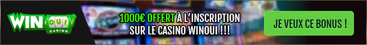 Profitez d'un bonus de 1000€ à l'inscription sur le casino WinOui !