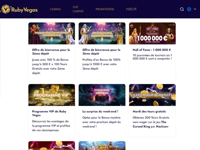 Profitez des bonus du casino Ruby Vegas