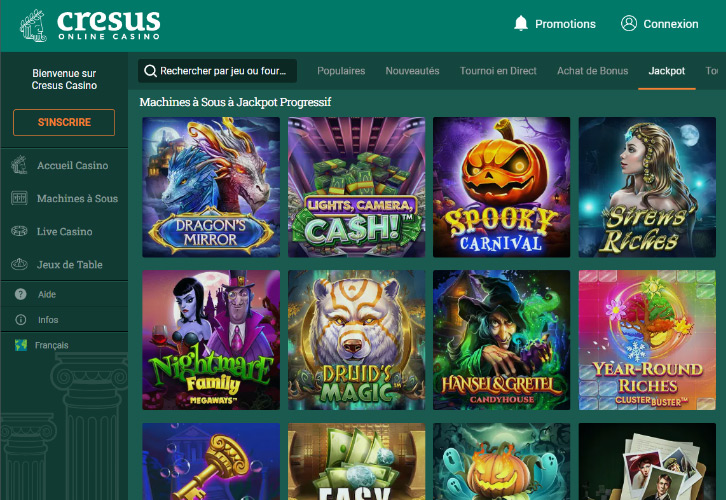 Les nombreux jeux du casino en ligne Cresus