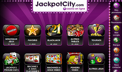 Lobby casino en ligne JackpotCity