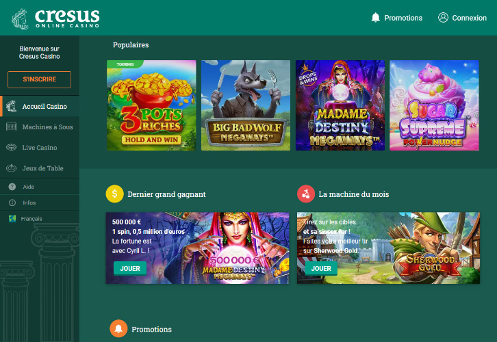 Le casino en ligne fiable et sécurisé Cresus Casino