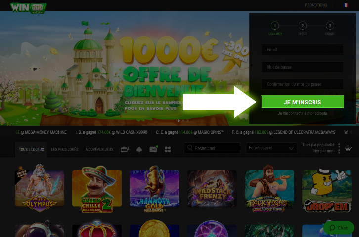 Comment s'inscrire sur le casino en ligne WinOui et profiter du bonus d'inscription