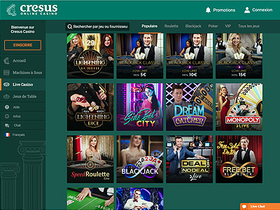 Casino live Cresus : Croupiers en direct