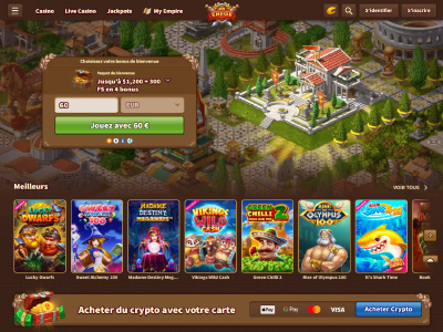 Casino crypto My Empire : Bonus d'inscription en ligne