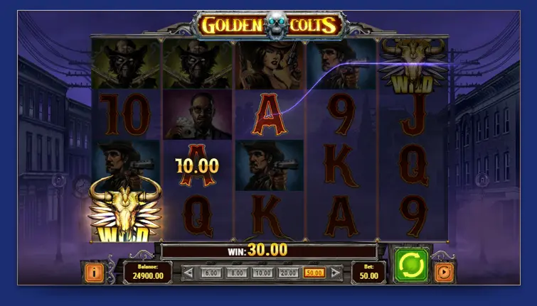 Machine à sous avec 40 lignes de paiement Golden Colts Machine à sous avec 40 lignes de paiement Golden Colts