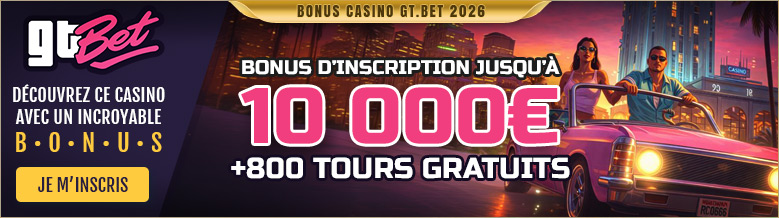 Bonus exceptionnel sur le Casino GT.bet