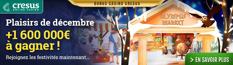 Bonus Casino Cresus 1 600 000€ à gagner en Décembre !