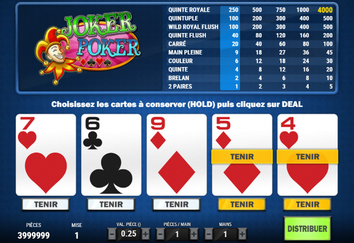 Video Poker sur le casino en ligne Cresus